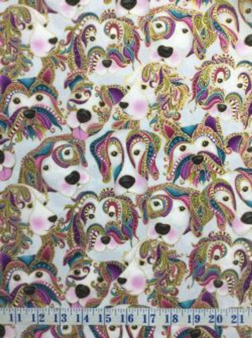 Fat Quarter Doodle Dog 100/% Cotton Quilting Fabric Benartex