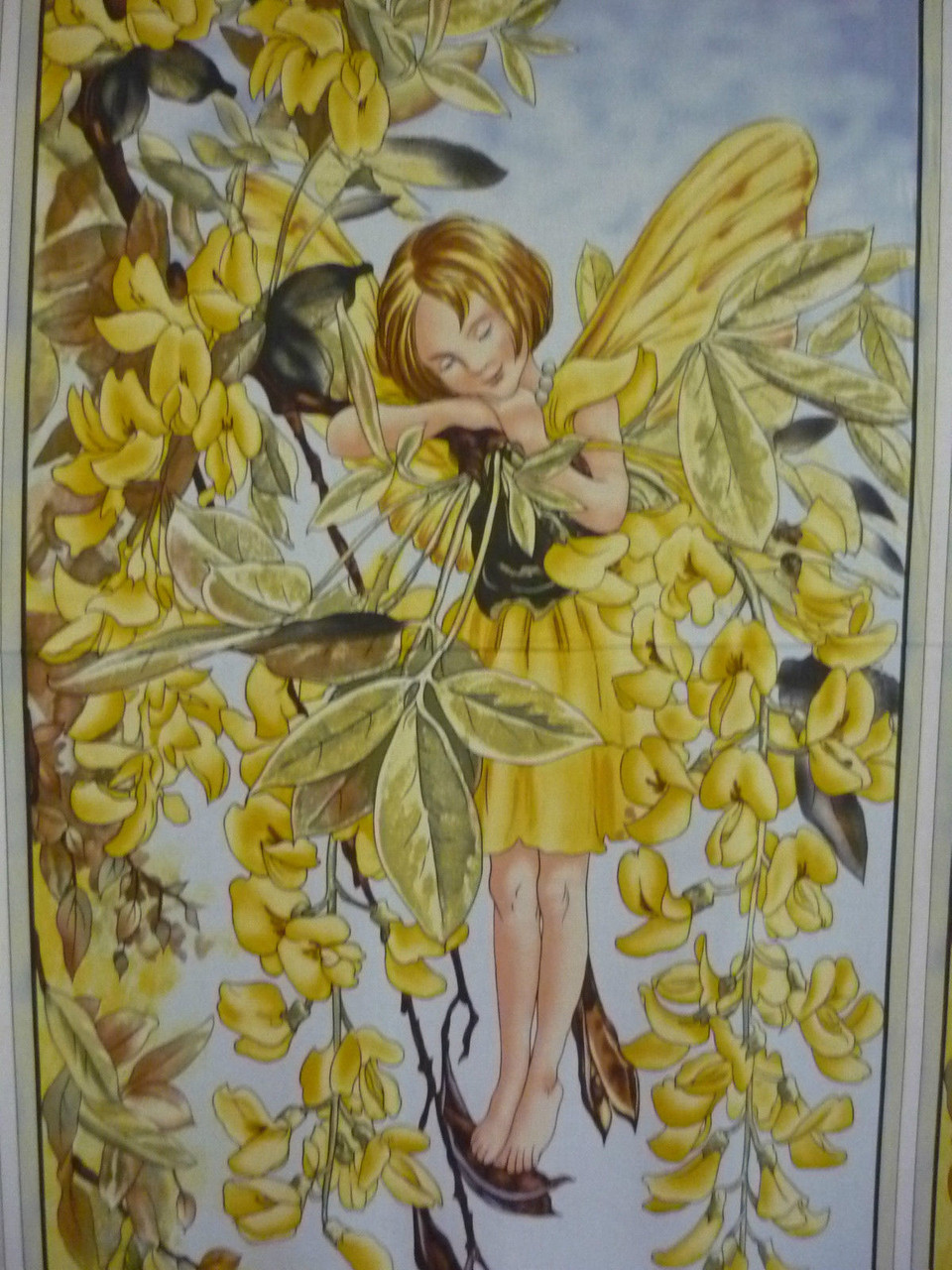 Fairies Sunshine Flower Fairy Cicely Mary Barker Cotton Quilting Fabric Panel