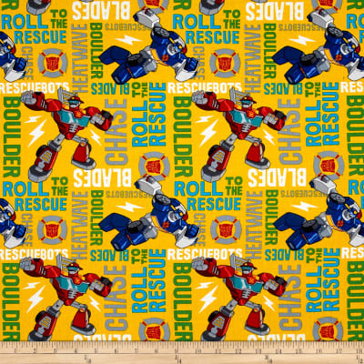 Transformers Roll To The Rescue Cotton Quilting Fabric 1/2 YARD