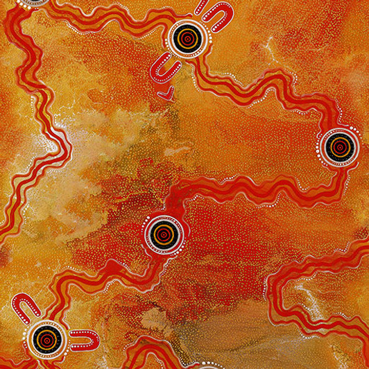 Aboriginal Art Spirit of the Bush 3 Songlines Gold 5018/38 Cotton Quilting Fabric Aboriginal Art Spirit of the Bush 3 Songlines Gold 5018/38 Cotton Quilting Fabric