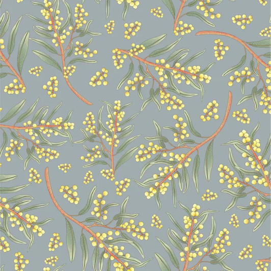 Australian Wattle Flower Jen Digital Art Devonstone DV6276 Cotton Quilting Fabric