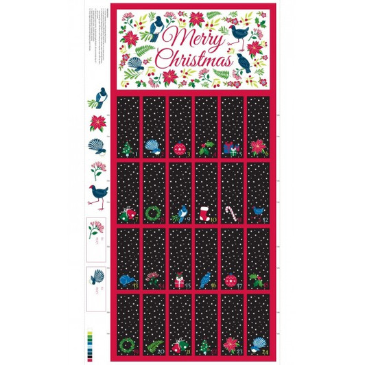 New Zealand Kiwi Christmas Advent Calendar Multi 81750/101 Cotton Quilting Fabric Panel New Zealand Kiwi Christmas Advent Calendar Multi 81750/101 Cotton Quilting Fabric Panel