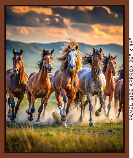 Running Free Galloping Horses 4124A Cotton Quilting Fabric 36 Inch Panel Running Free Galloping Horses 4124A Cotton Quilting Fabric 36 Inch Panel