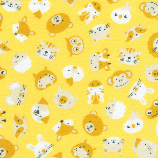 Cozy Cotton Daffodil Animal Heads SRKF-22728-128 FLANNEL Fabric Cozy Cotton Daffodil Animal Heads SRKF-22728-128 FLANNEL Fabric
