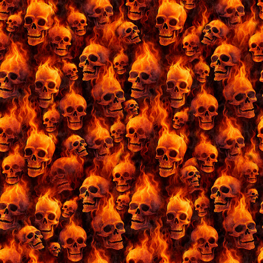 Gotta Have It Flaming Skulls Orange 31185-O Cotton Quilting Fabric Gotta Have It Flaming Skulls Orange 31185-O Cotton Quilting Fabric