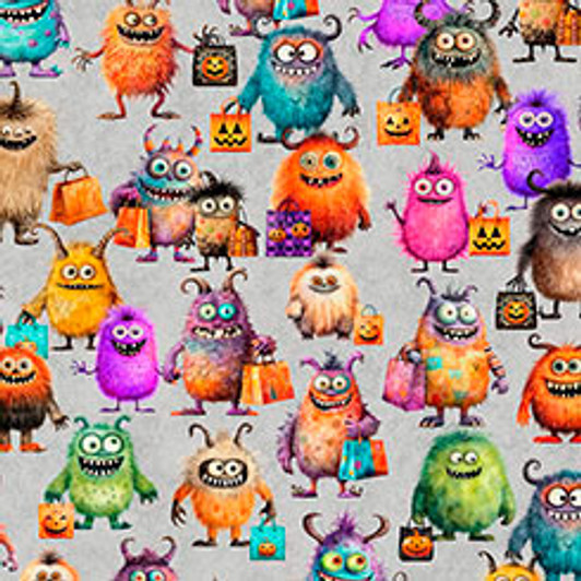 Gotta Have It Monster Mash Grey 31186-K Cotton Quilting Fabric