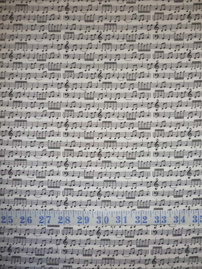 Music Sheet Black Notes Cotton Quilting Fabric