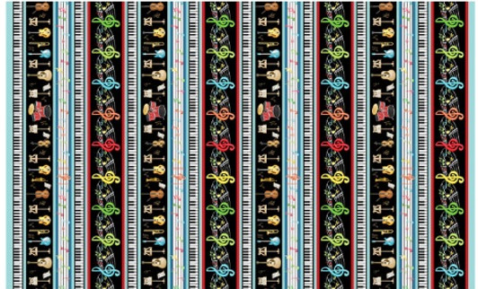 Making Music Musical Stripe Multi 14770-99 Cotton Quilting Fabric