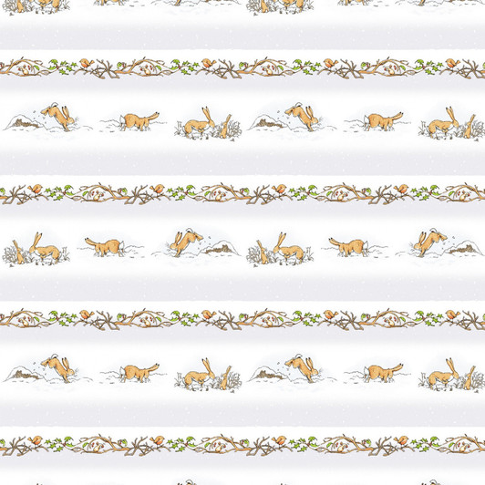 Guess How Much I Love You Stripe Pewter Metallic Highlights Cotton Quilting Fabric