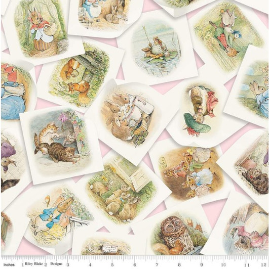 Peter Rabbit & Friends™ Main Pink CD15860 PINK Cotton Quilting Fabric Peter Rabbit & Friends™ Main Pink CD15860 PINK Cotton Quilting Fabric