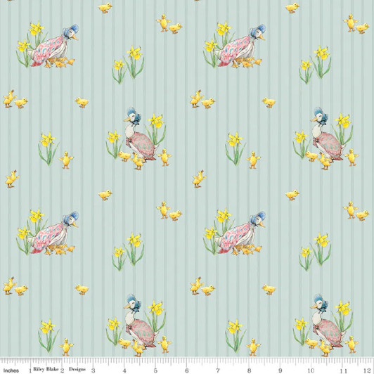 Peter Rabbit & Friends™ Duck Stripe Blue CD15862 BLUE Cotton Quilting Fabric Peter Rabbit & Friends™ Duck Stripe Blue CD15862 BLUE Cotton Quilting Fabric