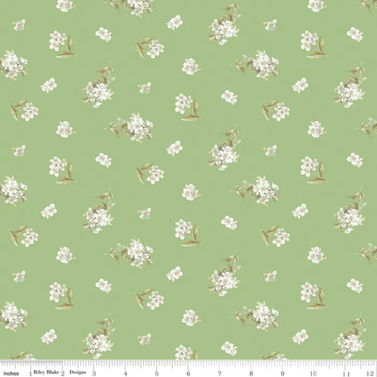 Peter Rabbit & Friends™ Jasmin Floral Green CD15864 GREEN Cotton Quilting Fabric