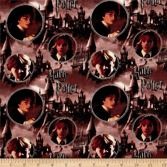 Harry Potter Hermione and Ron Badges Digital Print Cotton Quilting Fabric
