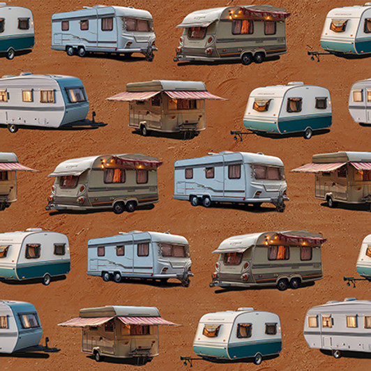 Wanderlust Wheels Caravans Dirt 4063C Cotton Quilting Fabric Wanderlust Wheels Caravans Dirt 4063C Cotton Quilting Fabric
