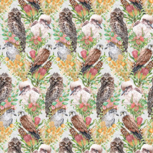 Bird Bouquets Aussie Birds Multi Kayla Reay DV7048 Cotton Quilting Fabric Bird Bouquets Aussie Birds Multi Kayla Reay DV7048 Cotton Quilting Fabric