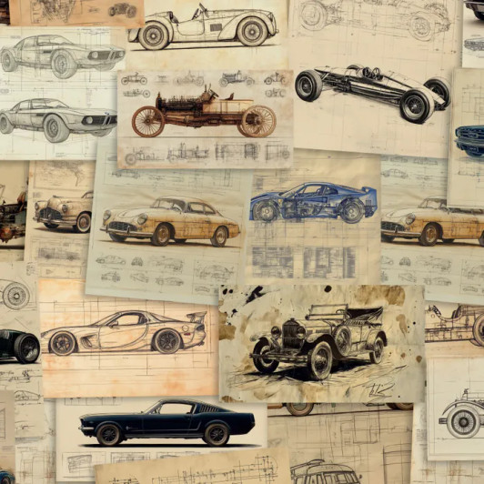 Uno Vintage Cars Multi DV6881 Cotton Quilting Fabric Uno Vintage Cars Multi DV6881 Cotton Quilting Fabric