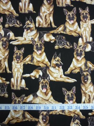 Dog Show German Shepherd Alsatian Cotton Quilting Fabric