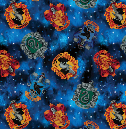 Harry Potter House Crests Blue 15223-55 Cotton Quilting Fabric