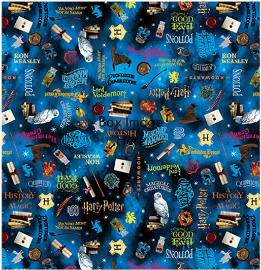 Harry Potter Words Blue 15227W-55 108 Inch Backing Cotton Quilting Fabric