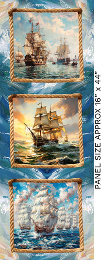 Southern Voyage Sailing Ships 4080B Cotton Quilting Fabric 16 Inch Block Panel Southern Voyage Sailing Ships 4080B Cotton Quilting Fabric 16 Inch Block Panel