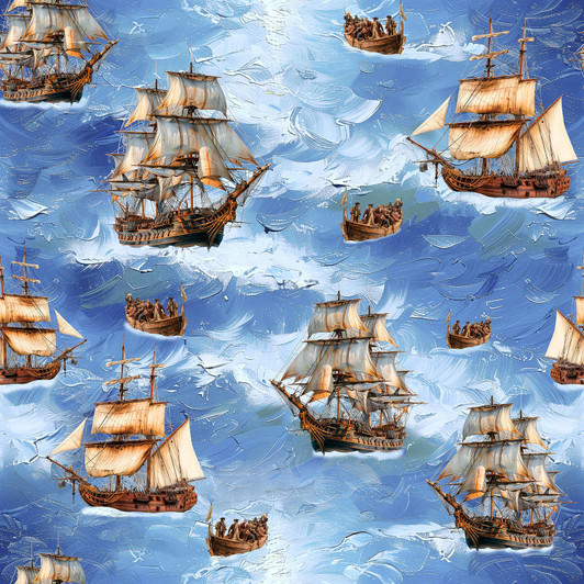 Southern Voyage Sailing Ships and Boats 4080D Cotton Quilting Fabric Southern Voyage Sailing Ships and Boats 4080D Cotton Quilting Fabric