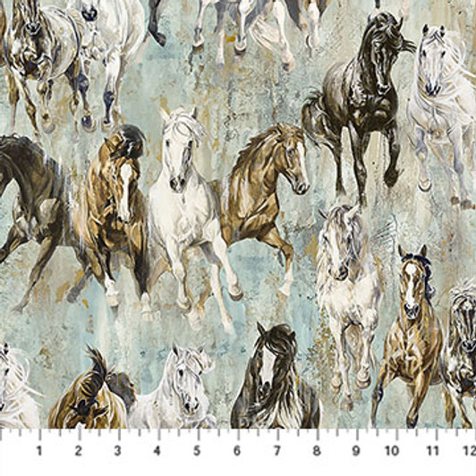 Pedigree Horses Allover Turquoise DP28025-62 Cotton Quilting Fabric Pedigree Horses Allover Turquoise DP28025-62 Cotton Quilting Fabric