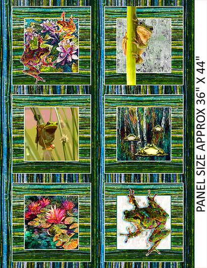 Fabulously Froggy 4065D Cotton Quilting Fabric 36 Inch Pillow Panel