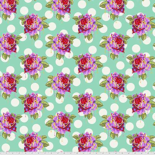 Curiouser and Curiouser Painted Roses Wonder Tula Pink Cotton Quilting Fabric