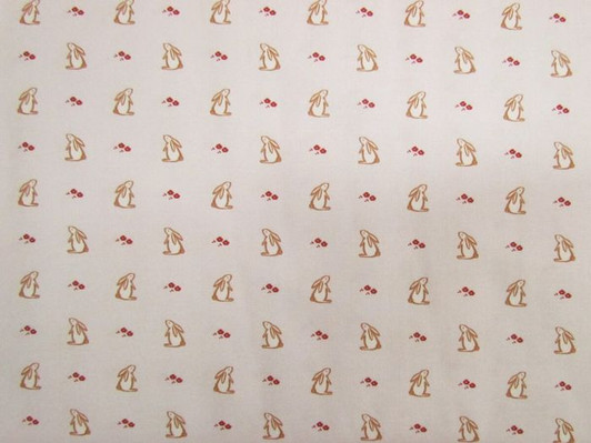 Rabbits Beige Background DV6913 Cotton Quilting Fabric