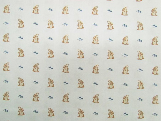 Rabbits Cream Background DV6913 Cotton Quilting Fabric