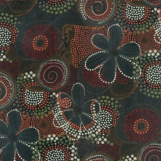 Aboriginal Australian Art Inspired Namoo Cotton Quilting Fabric 1/2 YARD Aboriginal Australian Art Inspired Namoo Cotton Quilting Fabric 1/2 YARD