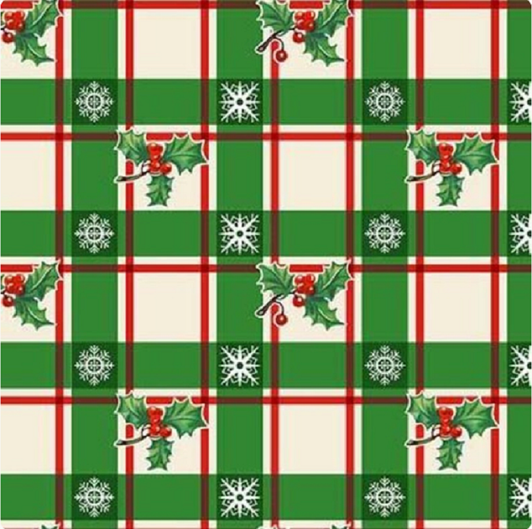 Holly Jolly Christmas Plaid Green DCX12270-GREE-D Cotton Quilting Fabric 1/2 YARD