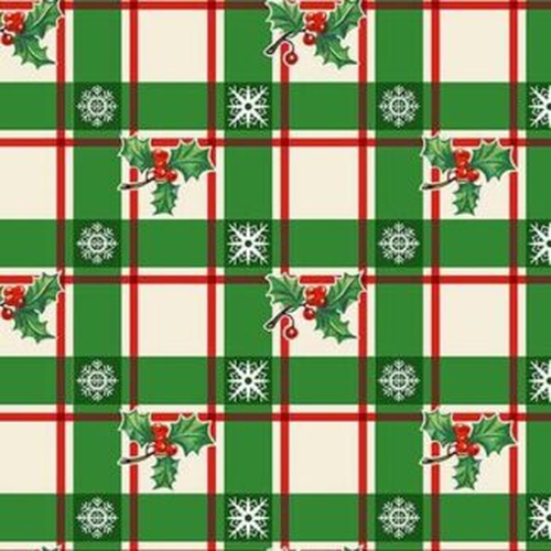 Holly Jolly Christmas Plaid Green DCX12270-GREE-D Cotton Quilting Fabric 1/2 YARD