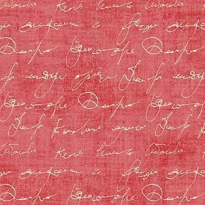 Vintage Perfumery Hand Signature Text Coral DCX11889 Cotton Quilting Fabric