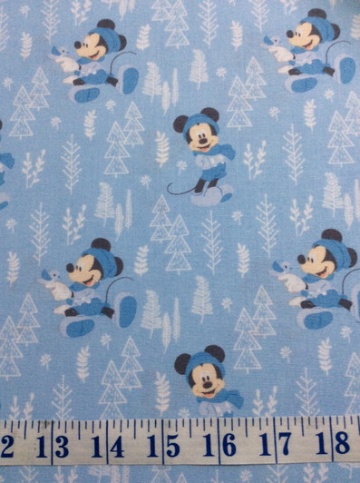 Disney Mickey Mouse Forest Blue Little Meadow Cotton Quilting fabric 1/2 YARD Disney Mickey Mouse Forest Blue Little Meadow Cotton Quilting fabric 1/2 YARD