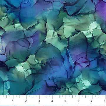 Whale Song Water Texture Teal Multi DP24987-62 Cotton Quilting Fabric
