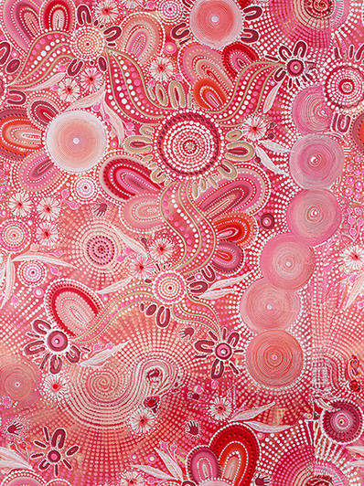 Aboriginal Art Spirit of the Bush 3 Bush Medicine Ngurra 5018/15 Cotton Quilting Fabric