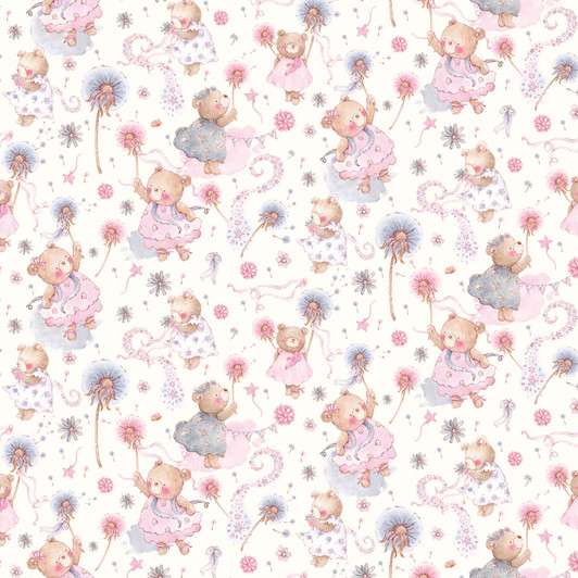 Teddy Bear Ballerinas Allover DV7247 Cotton Quilting Fabric