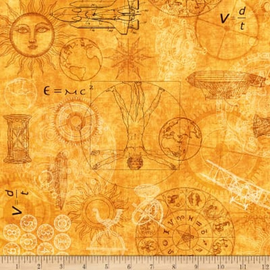 Space Time Marigold Intergalactic Quilting Treasures Cotton Quilting Fabric 1/2 YARD Space Time Marigold Intergalactic Quilting Treasures Cotton Quilting Fabric 1/2 YARD