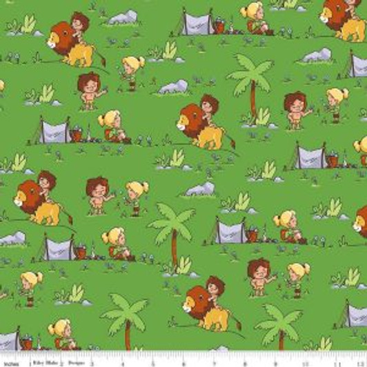 Tarzanimals Tarzan and Janes Camp Green Cotton Quilting Fabric 1/2 YARD Tarzanimals Tarzan and Janes Camp Green Cotton Quilting Fabric 1/2 YARD