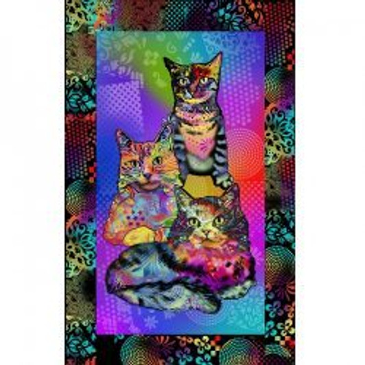 Crazy for Cats Multi Cotton Quilting Fabric Panel Crazy for Cats Multi Cotton Quilting Fabric Panel