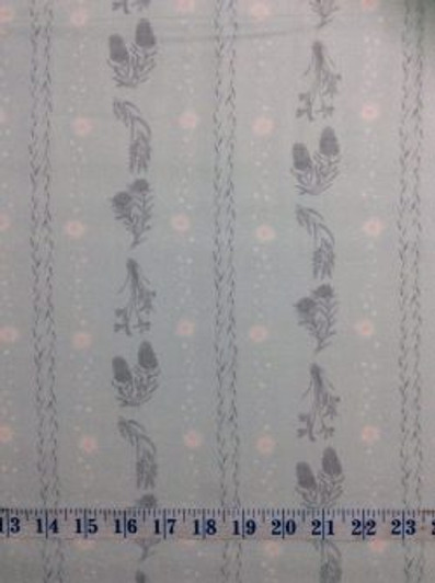 Banksia Flowers Stripe Lt Aqua Little Aussie Friends Cotton Quilting Fabric 1/2 YARD Banksia Flowers Stripe Lt Aqua Little Aussie Friends Cotton Quilting Fabric 1/2 YARD