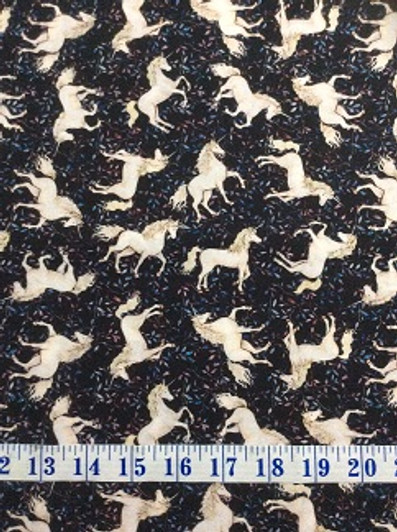 Mystical Unicorns Magical Fantasy Tossed Midnight Cotton Quilting Fabric 1/2 YARD Mystical Unicorns Magical Fantasy Tossed Midnight Cotton Quilting Fabric 1/2 YARD