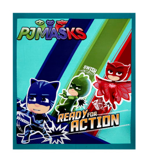 Disney Superheroes PJ Mask Ready for Action Cotton Quilting Fabric Panel Disney Superheroes PJ Mask Ready for Action Cotton Quilting Fabric Panel