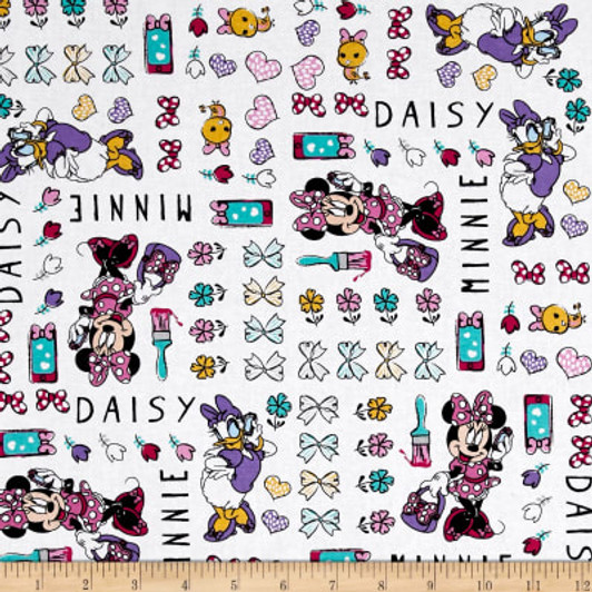 Disney Minnie Mouse Minnie and Daisy Happy Helpers Cotton Quilting Fabric 1/2 YARD Disney Minnie Mouse Minnie and Daisy Happy Helpers Cotton Quilting Fabric 1/2 YARD