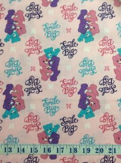 Care Bears Sparkle and Shine Smiles Pink Cotton Quilting Fabric 1/2 YARD Care Bears Sparkle and Shine Smiles Pink Cotton Quilting Fabric 1/2 YARD