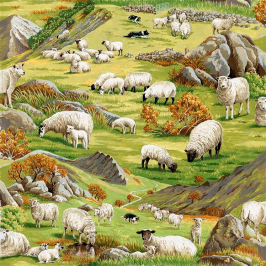 Country Animals Lambs and Sheep Cotton Quilting Fabric 1/2 YARD Country Animals Lambs and Sheep Cotton Quilting Fabric 1/2 YARD