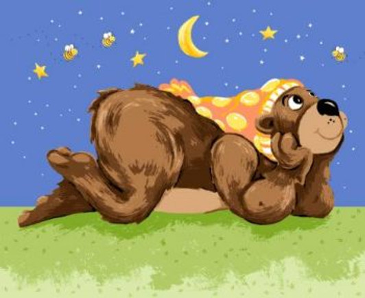 Susybee Barron the Bear Blue Playmat Cotton Quilting Fabric Panel Susybee Barron the Bear Blue Playmat Cotton Quilting Fabric Panel