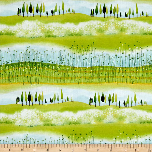 The Traveller Landscape Scenic Stripe Multi Cotton Quilting Fabric The Traveller Landscape Scenic Stripe Multi Cotton Quilting Fabric