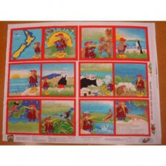 Kiwi Kevs New Zealand Animal Safari Cotton Quilting Fabric Book Panel Kiwi Kevs New Zealand Animal Safari Cotton Quilting Fabric Book Panel